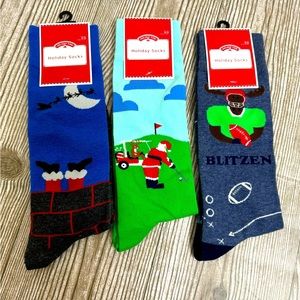 Holiday time 3 pair of new with tags socks. Size 6-12.
